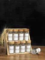 جا ادویه 8 پارچه چوبی-شیشه‌ای طرح استند پلکانی - Image 3