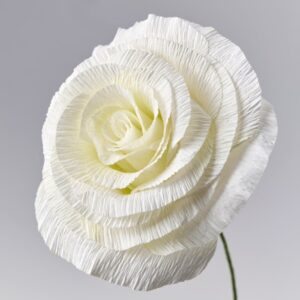 شاخه گل رز سفید سفید مدل SMYCKA سایز ۵۰ سانتی متری - تصویر 2