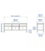 میز تلوزیون ایکیا مدل HEMNES رنگ سفید - تصویر 5