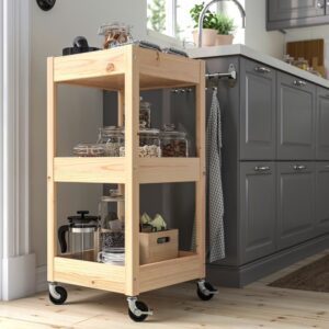 ترولی چوبی ایکیا مدل LOSHULT سایز 38x38x82 - تصویر 2