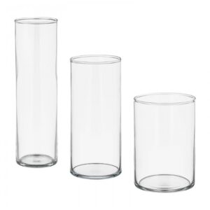 ست 3 تایی گلدان کریستالی ایکیا مدل CYLINDER