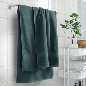 حوله حمام ایکیا مدل FREDRIKSJON سایز 100x150 فیروزه ایی تیره - تصویر 2